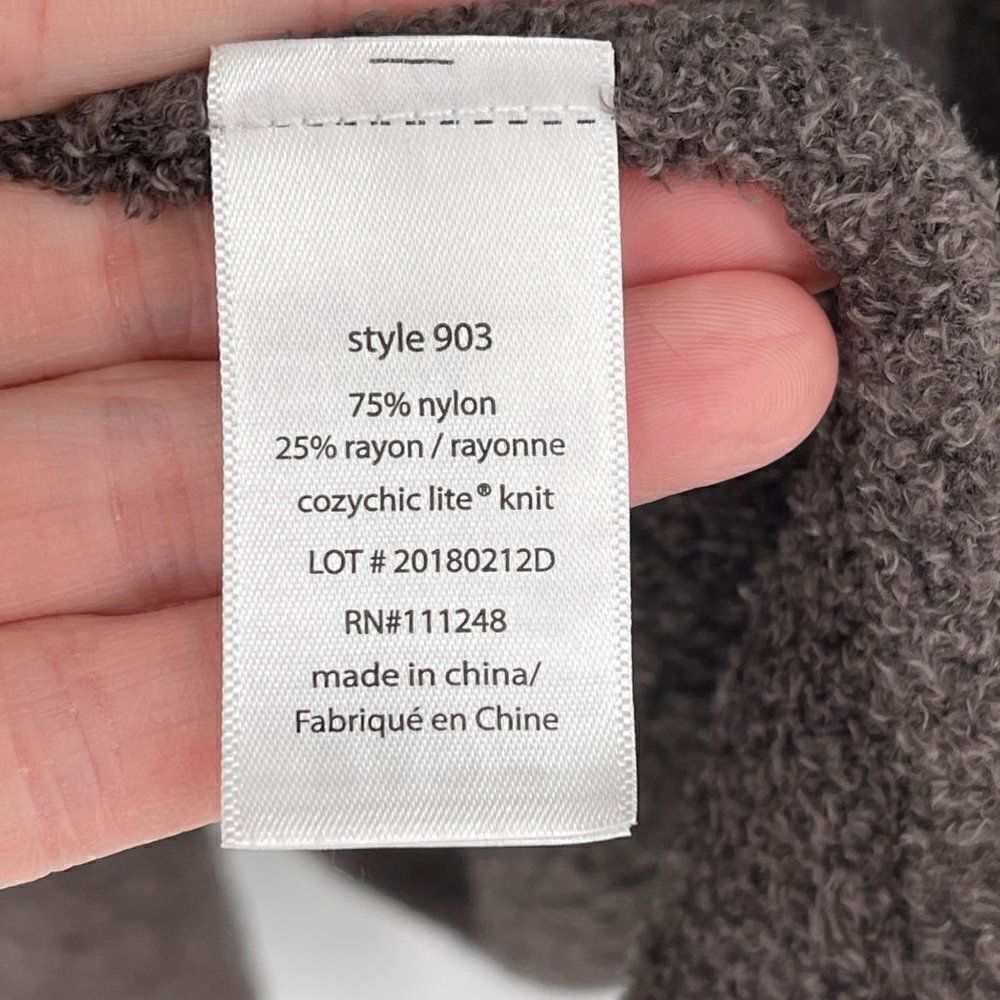 Barefoot Dreams‎ Cozy Chic Lite Island Wrap Cardigan Sweater Carbon Gray S/M - Picture 11 of 12